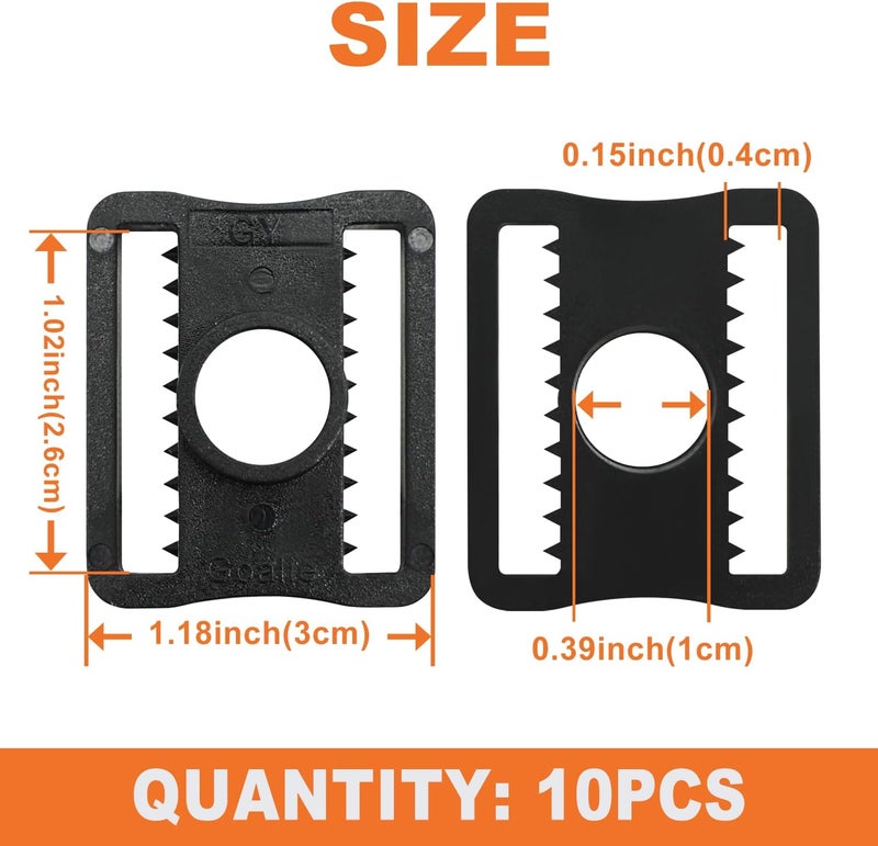 GY Hockey Goalie Mask Slider Clips 10 Pack – 3 x 2.6 cm (1.18 x 1.02 Inches) – Durable Plastic (PC) Replacement Helmet Buckles for Ice Hockey Goalie Helmets - Image 2